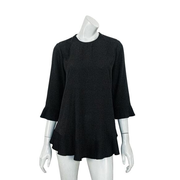Zimmermann Women's Pleat Swing Top in Black zip Shoulder sz 2 - Picture 1 of 9